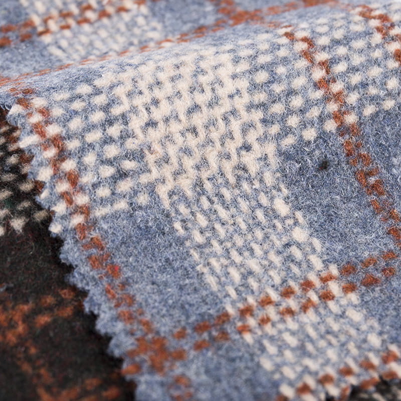 Dotted Lines Plaid Fashion Style Wool Tweed Fabric Para sa Taglamig 3497