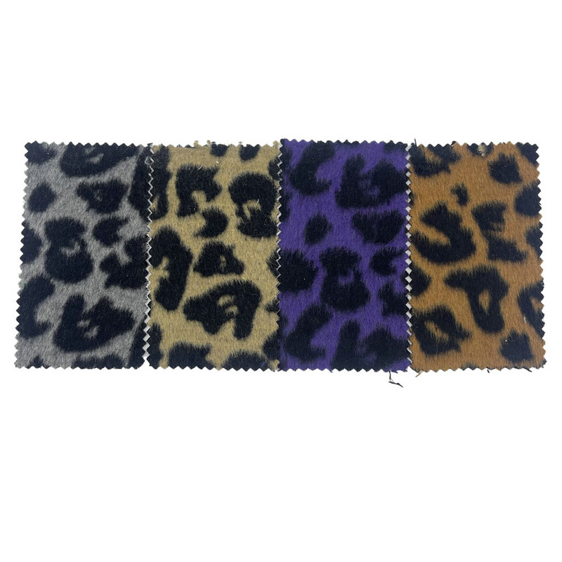 Leopard Long Hair Plush Multi Colors Tweed Fabrics Para sa Upholstery 2196