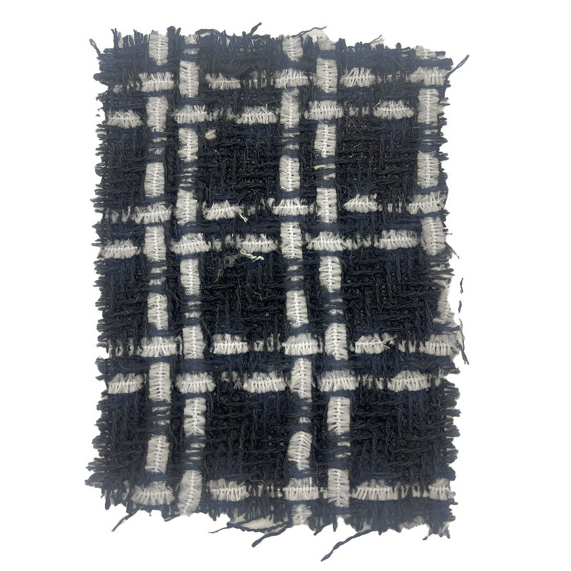 Timeless Black Wool Plaid Woven Tweed Fabrics Para sa Damit 23545