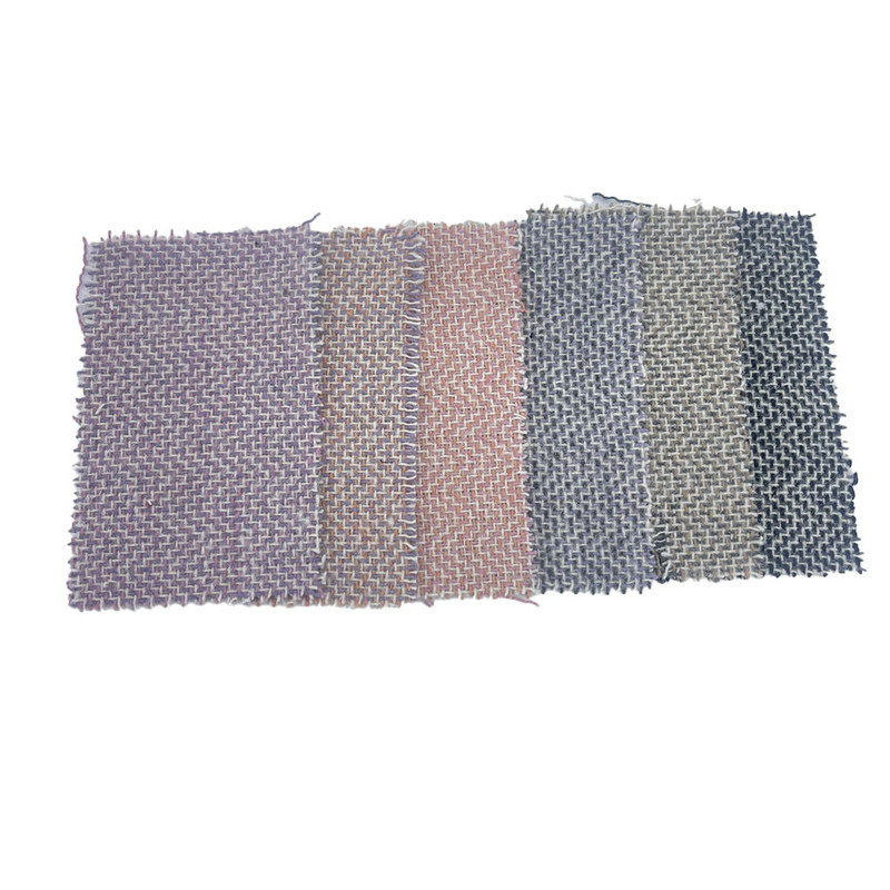 40 Wool Grey Pink Purple Checks Tweed Fabrics Para sa Upholstery 3738