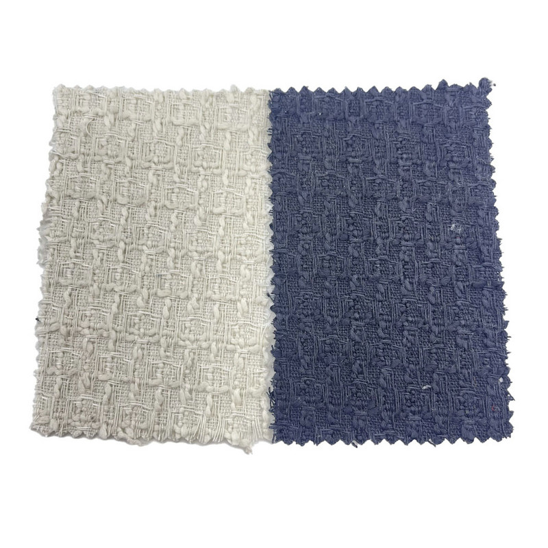 Embossed Black White Checks Wool Tweed Fabrics Para sa Coats 3786