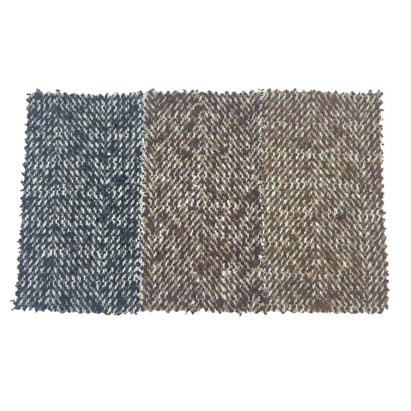 Brush Herringbone Thick Brown Wool Tweed Fabrics Para sa Upholstery 3787