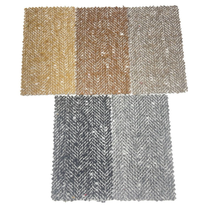 Bubble Herringbone Gray White Wool Thick Tweed Fabrics Para sa mga Damit sa Winter 3906