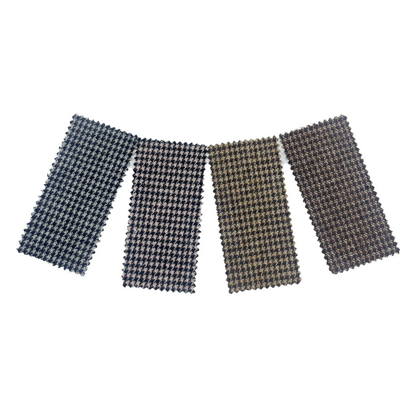 Sinusuri ng Thousand Houndstooth Pattern ang Wool Woven Tweed Fabrics Para sa Pantalon 4334