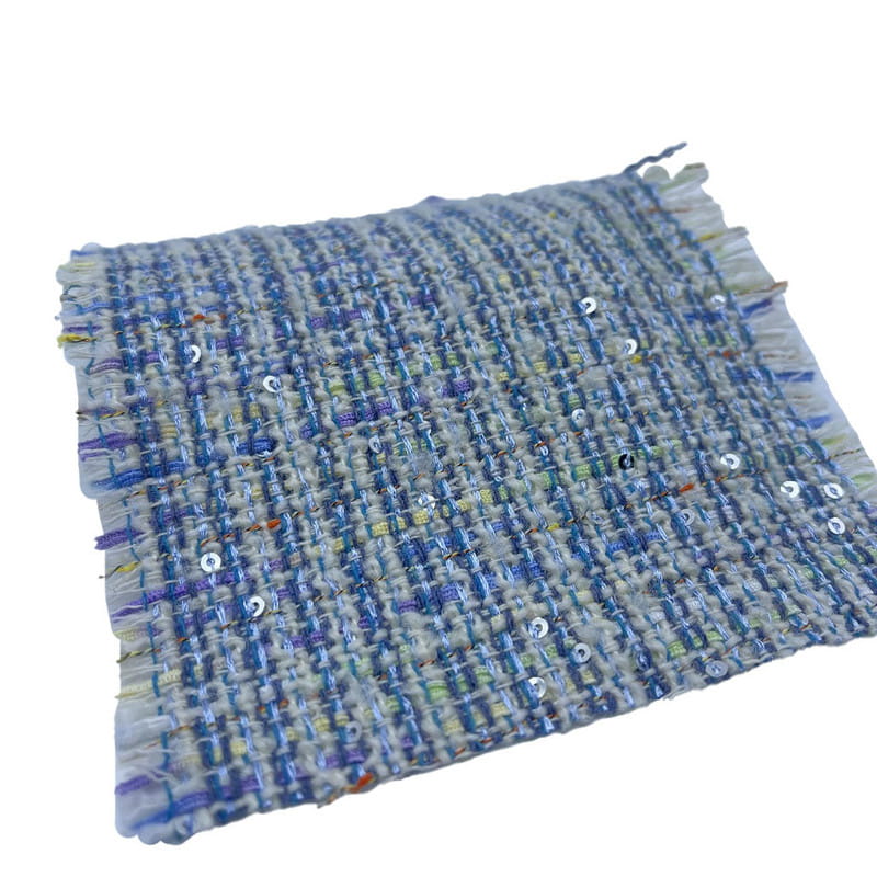 Wool Polyester Metallic Sequins Tweed Fabrics Para sa mga Babaeng Dress Coats ZZH24018